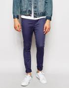 Asos Super Skinny Pants In Petrol Blue - Petrol