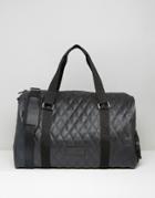 Heist Quilted Leather Look Carryall Bag - Black