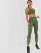 Asos 4505 Legging With Sculpt Mesh Inserts-green