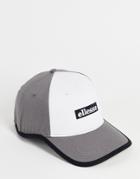 Ellesse Color Blocked Hat In White & Gray-grey
