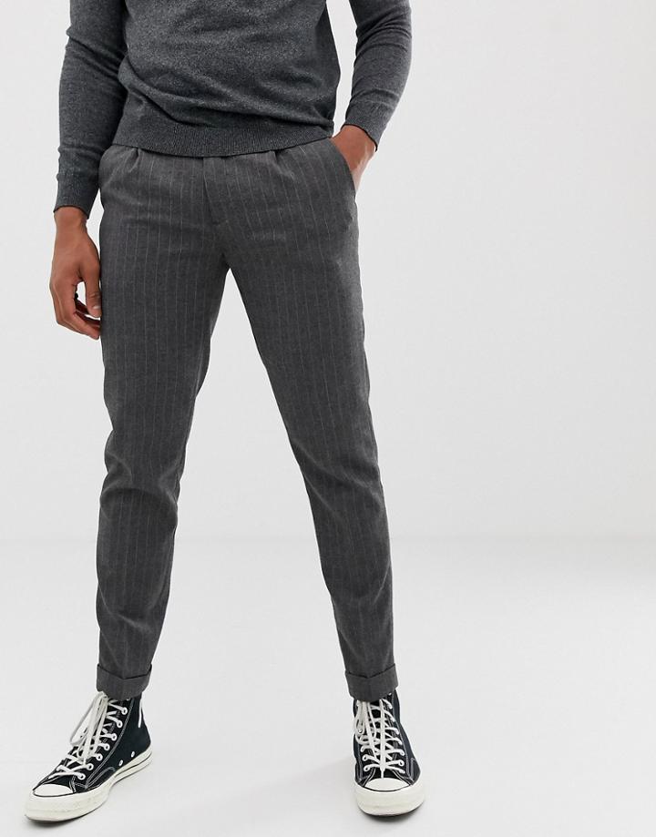 Burton Menswear Smart Pants In Mid Gray Check - Gray