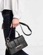 Topshop Trophy Quilted Crossbody Bag In Black