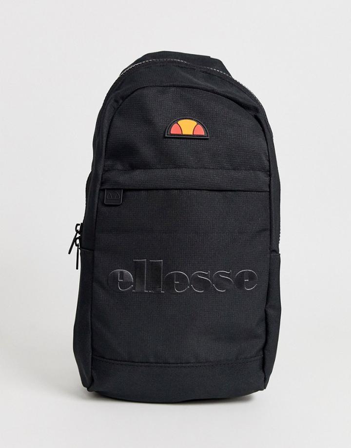Ellesse Caltan Drop Bag With Orange Strap In Black - Black