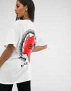 Hnr Ldn Back Print Graphic T-shirt In Oversized Fit - Gray
