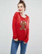Brave Soul Gingie Holidays Sweater - Red