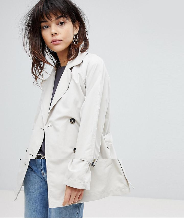Vero Moda Trench Jacket With Shoulder Detail - Beige