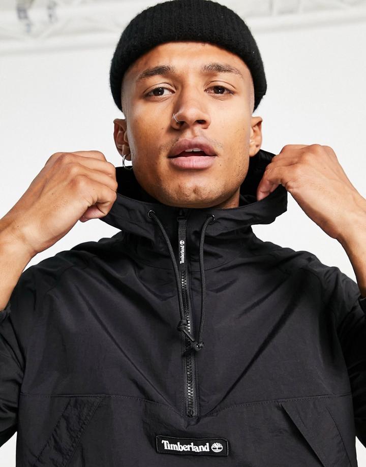 Timberland Windbreaker Pullover Jacket In Black