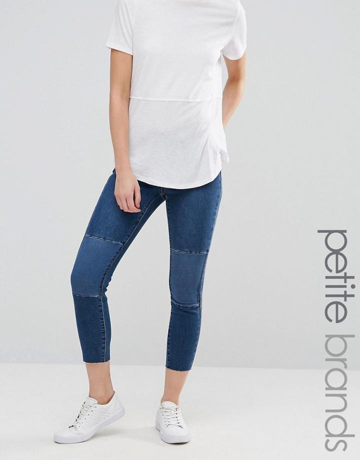 Vero Moda Petite Patch Knee Skinny Jeans - Blue
