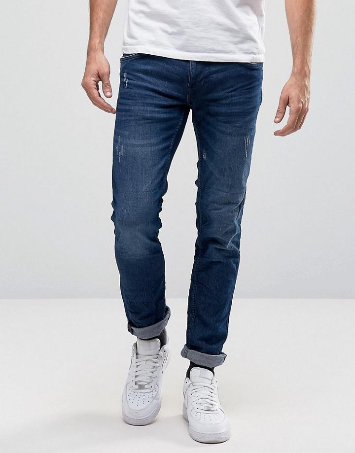 Blend Cirrus Skinny Jeans In Mid Blue - Blue
