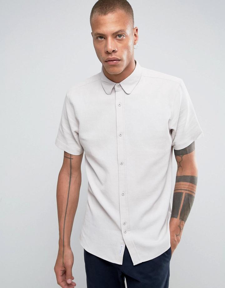Bellfield Shirt In Waffle Texture - Stone