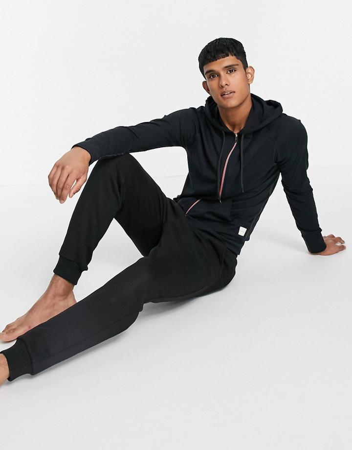 Paul Smith Zip Through Tape Detail Hoodie In Black