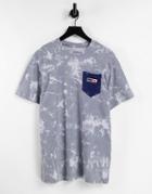 Nike Rwd Pack Back Print Acid Wash T-shirt In Gray-grey