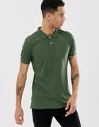 Esprit Organic Polo In Khaki-green