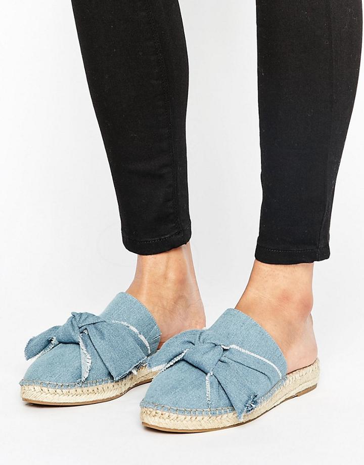 Kg By Kurt Keiger Niamh Denim Knot Espadrille Mules - Blue