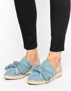 Kg By Kurt Keiger Niamh Denim Knot Espadrille Mules - Blue