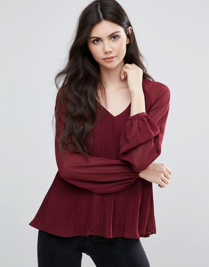 Vila Pleated Blouse - Purple