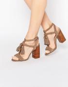 New Look Suede Heeled Sandals - Brown