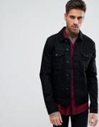 Asos Design Skinny Denim Jacket In Black - Black