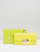 Ted Baker Pearl Lock Front Flap Matinee Wallet - Yellow