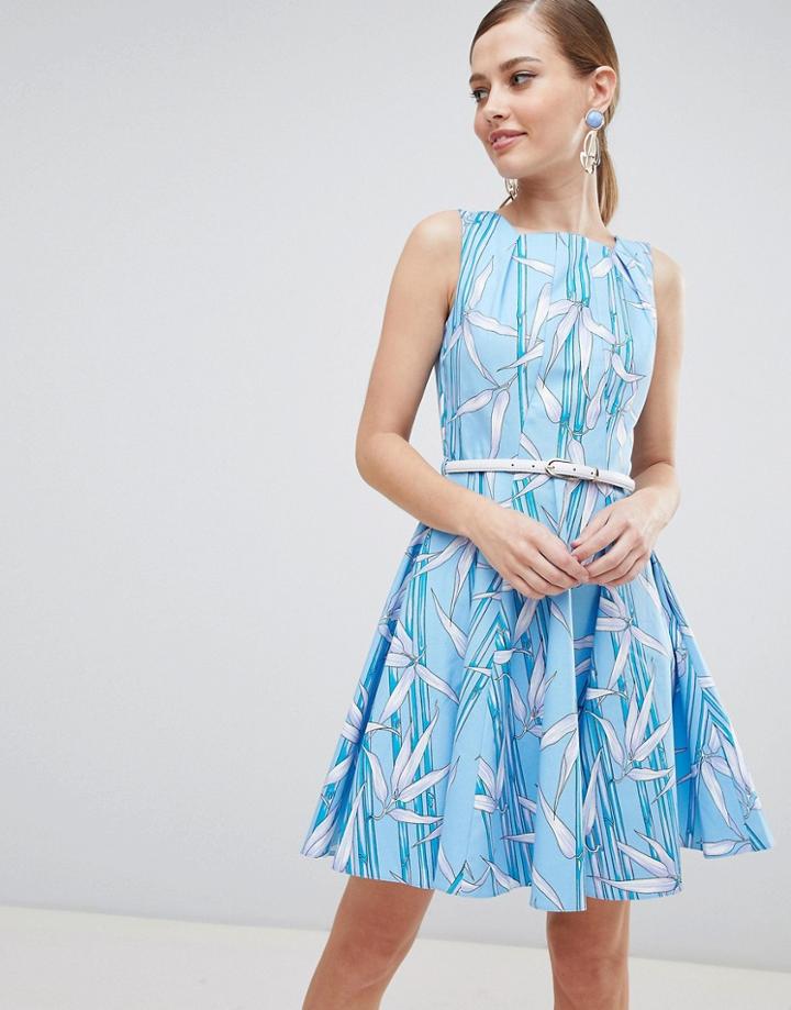 Closet London Skater Dress With Belt - Multi