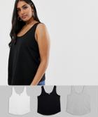 Asos Design Curve Ultimate Tank 3 Pack Save-multi