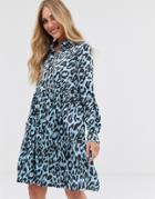 Vila Leopard Printswing Shirt Dress-multi