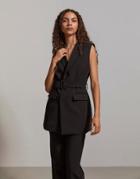 Y.a.s Longline Tailored Vest In Black - Part Of A Set
