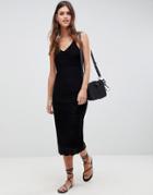 Asos Design Crochet Maxi Dress - Black