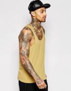 Asos Tank With Classic Fit In Khaki - Brown