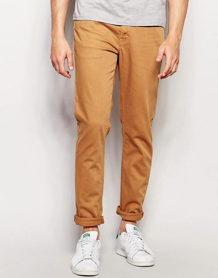Asos Skinny Jeans In Tan - Camel
