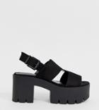 Bershka Multi Strap Chunky Sandals - Black