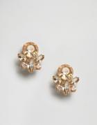 Asos Pretty Stone Stud Earrings - Peach
