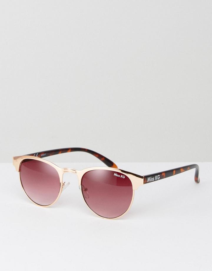 Miss Kg Round Sunglasses With Peach Frame - Beige