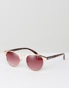 Miss Kg Round Sunglasses With Peach Frame - Beige