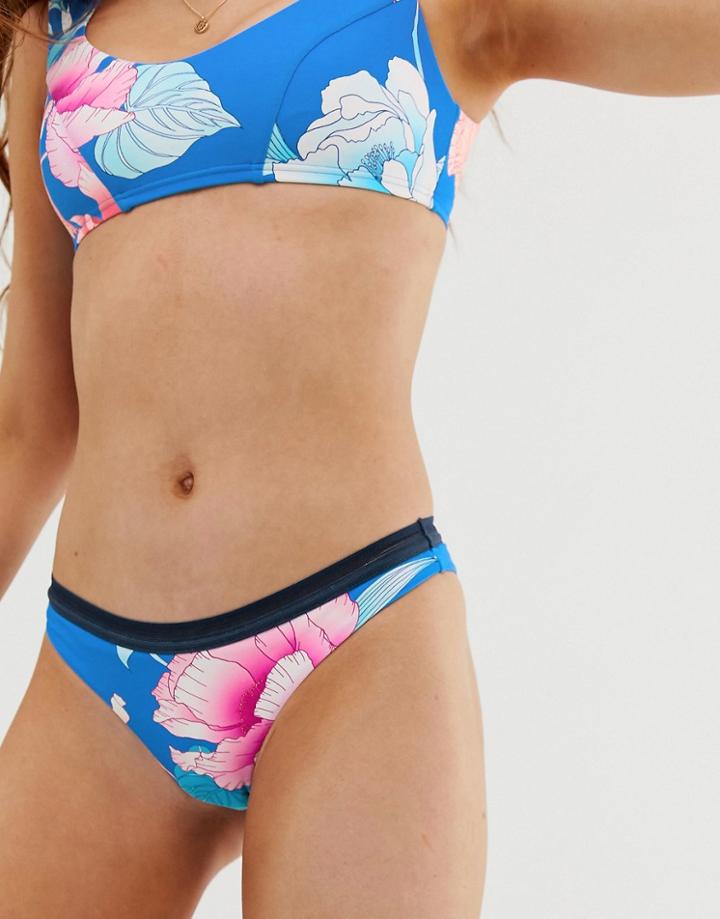 Rip Curl Infusion Flower Cheeky Bikini Bottom In Blue - Multi