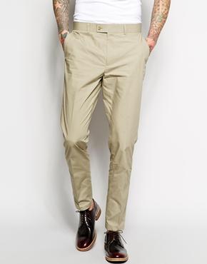 Asos Slim Fit Suit Pants In Poplin - Stone