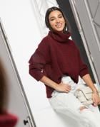 Vero Moda Sweater With Roll Neck In Burgundy-red