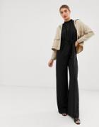 Mango Drawstring Jumpsuit In Black - Black