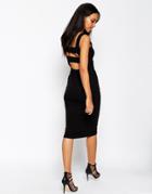 Asos Strap Back Pini Body-conscious Midi Dress - Nude $35.00
