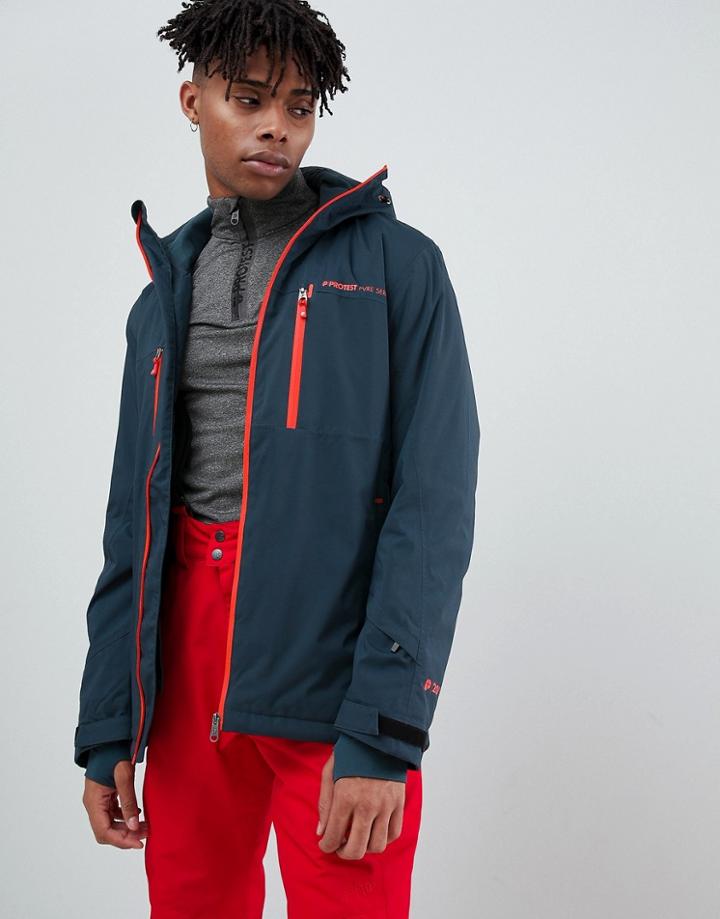 Protest Clavin Snow Jacket In Navy - Navy