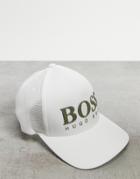Boss Lasered Logo Baseball Cap In White