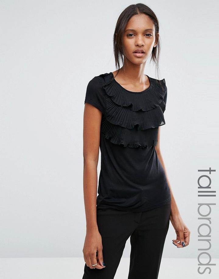 Vero Moda Tall Tiered Ruffle Top - Black