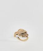 Asos Design Vintage Style Heart Locket Rings - Gold