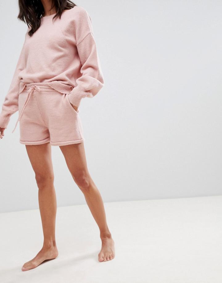Micha Lounge Knitted Shorts With Roll Hem Two-piece - Pink