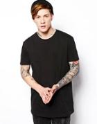 Asos Longline T-shirt With Skater Fit - Black