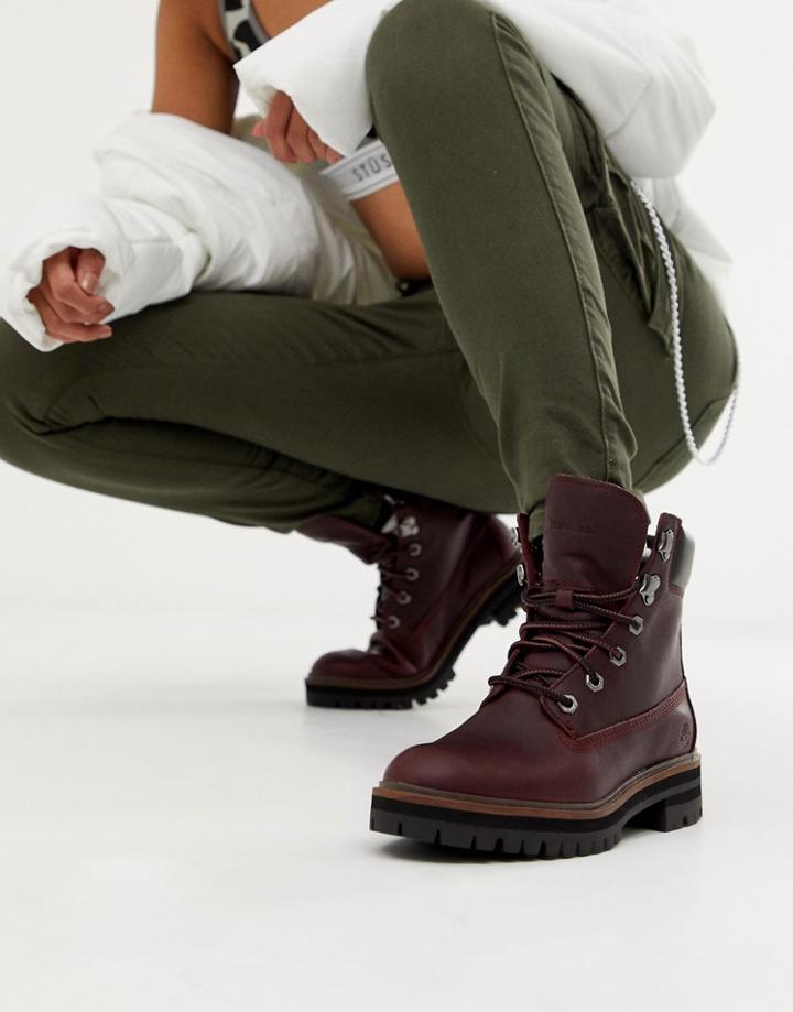 Timberland London Square Port Leather 6 Inch Ankle Boots - Red