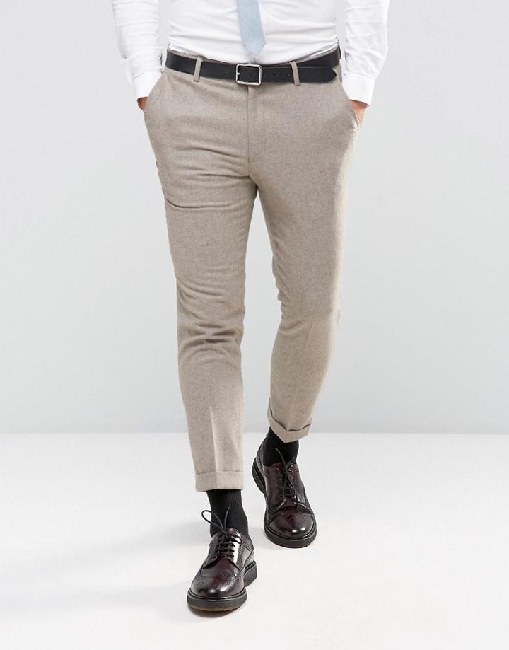 New Look Slim Suit Pants In Stone - Stone