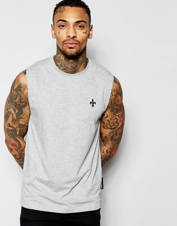 Criminal Damage Sleeveless T-shirt - Gray