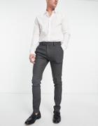 Asos Design Wedding Smart Skinny Pants With Micro Texture In Light Gray