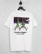 Mennace T-shirt In White With Vintage Boxing Back Print